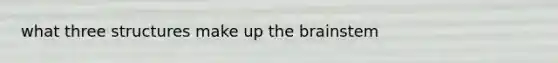 what three structures make up <a href='https://www.questionai.com/knowledge/kLMtJeqKp6-the-brain' class='anchor-knowledge'>the brain</a>stem