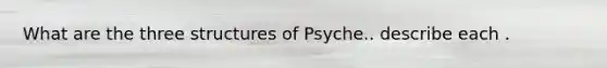 What are the three structures of Psyche.. describe each .