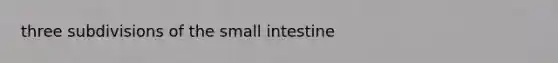 three subdivisions of the small intestine