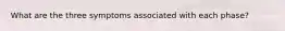 What are the three symptoms associated with each phase?