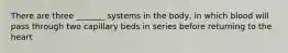 There are three _______ systems in the body, in which blood will pass through two capillary beds in series before returning to the heart