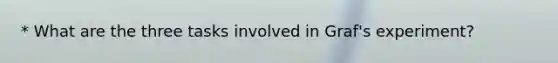 * What are the three tasks involved in Graf's experiment?