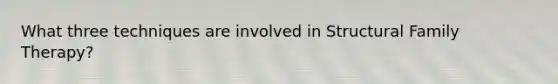 What three techniques are involved in Structural Family Therapy?