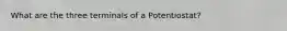 What are the three terminals of a Potentiostat?