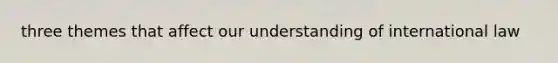 three themes that affect our understanding of international law
