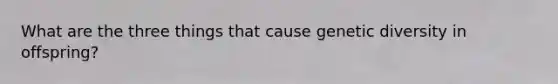 What are the three things that cause genetic diversity in offspring?