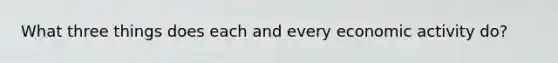 What three things does each and every economic activity do?
