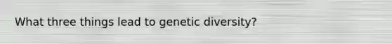 What three things lead to genetic diversity?