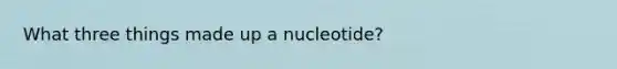 What three things made up a nucleotide?