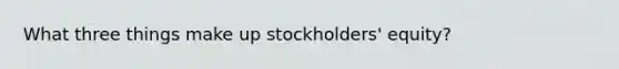 What three things make up stockholders' equity?