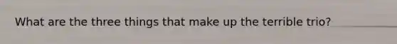 What are the three things that make up the terrible trio?