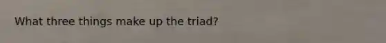 What three things make up the triad?