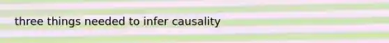 three things needed to infer causality