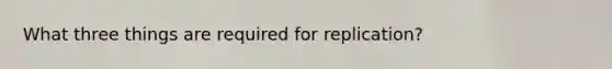 What three things are required for replication?