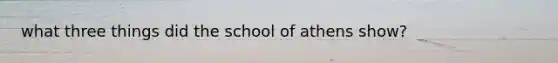 what three things did the school of athens show?