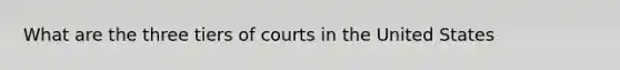 What are the three tiers of courts in the United States