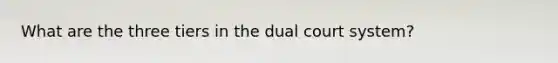 What are the three tiers in the dual court system?