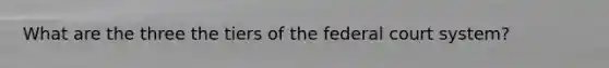 What are the three the tiers of the federal court system?