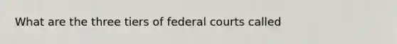 What are the three tiers of federal courts called