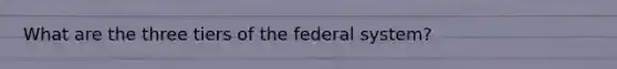 What are the three tiers of the federal system?