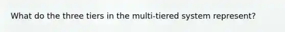 What do the three tiers in the multi-tiered system represent?