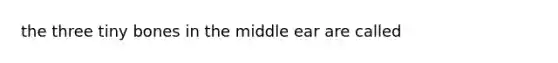 the three tiny bones in the middle ear are called