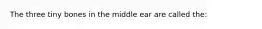 The three tiny bones in the middle ear are called the: