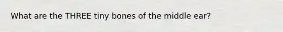 What are the THREE tiny bones of the middle ear?