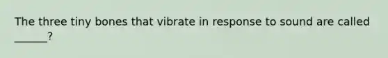 The three tiny bones that vibrate in response to sound are called ______?