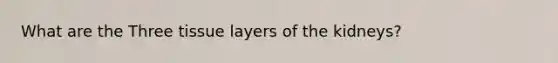What are the Three tissue layers of the kidneys?
