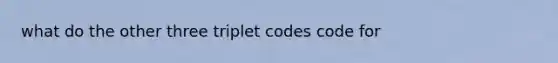 what do the other three triplet codes code for