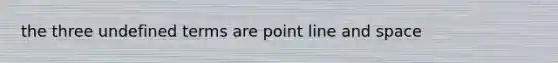 the three undefined terms are point line and space