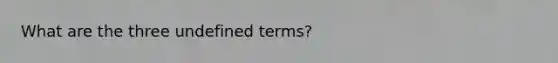 What are the three undefined terms?