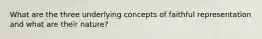 What are the three underlying concepts of faithful representation and what are their nature?
