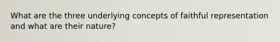 What are the three underlying concepts of faithful representation and what are their nature?