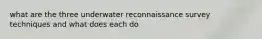 what are the three underwater reconnaissance survey techniques and what does each do
