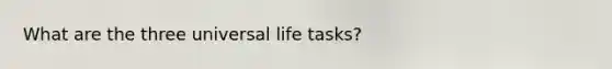 What are the three universal life tasks?