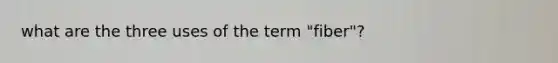 what are the three uses of the term "fiber"?