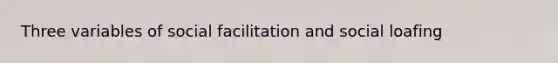 Three variables of social facilitation and social loafing