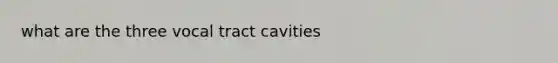 what are the three vocal tract cavities