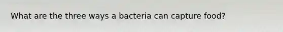 What are the three ways a bacteria can capture food?