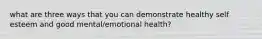 what are three ways that you can demonstrate healthy self esteem and good mental/emotional health?