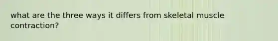 what are the three ways it differs from skeletal muscle contraction?