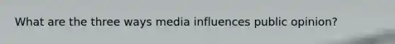 What are the three ways media influences public opinion?