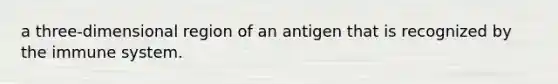 a three-dimensional region of an antigen that is recognized by the immune system.