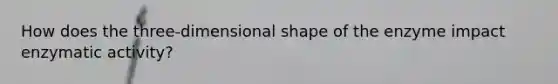 How does the three‑dimensional shape of the enzyme impact enzymatic activity?