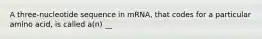 A three-nucleotide sequence in mRNA, that codes for a particular amino acid, is called a(n) __