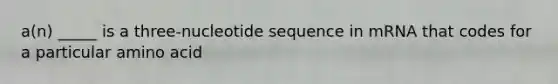 a(n) _____ is a three-nucleotide sequence in mRNA that codes for a particular amino acid