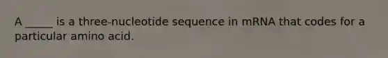 A _____ is a three-nucleotide sequence in mRNA that codes for a particular amino acid.