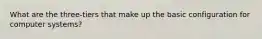 What are the three-tiers that make up the basic configuration for computer systems?